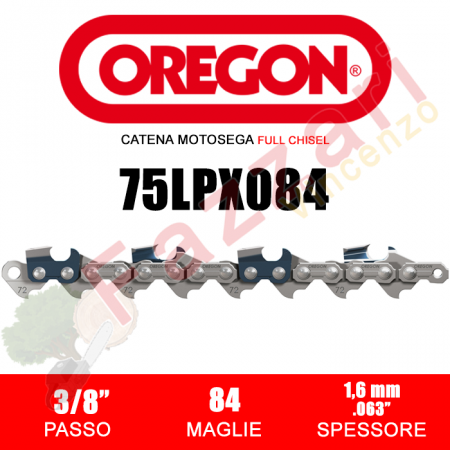 Catena motosega OREGON® 84 maglie – 3/8 x 1,6 mm| 75LPX084E|