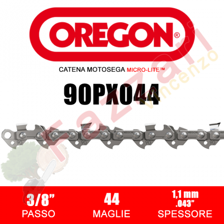 Catena motosega OREGON® 44 maglie – 3/8 x 1,1 mm|90PX044E|